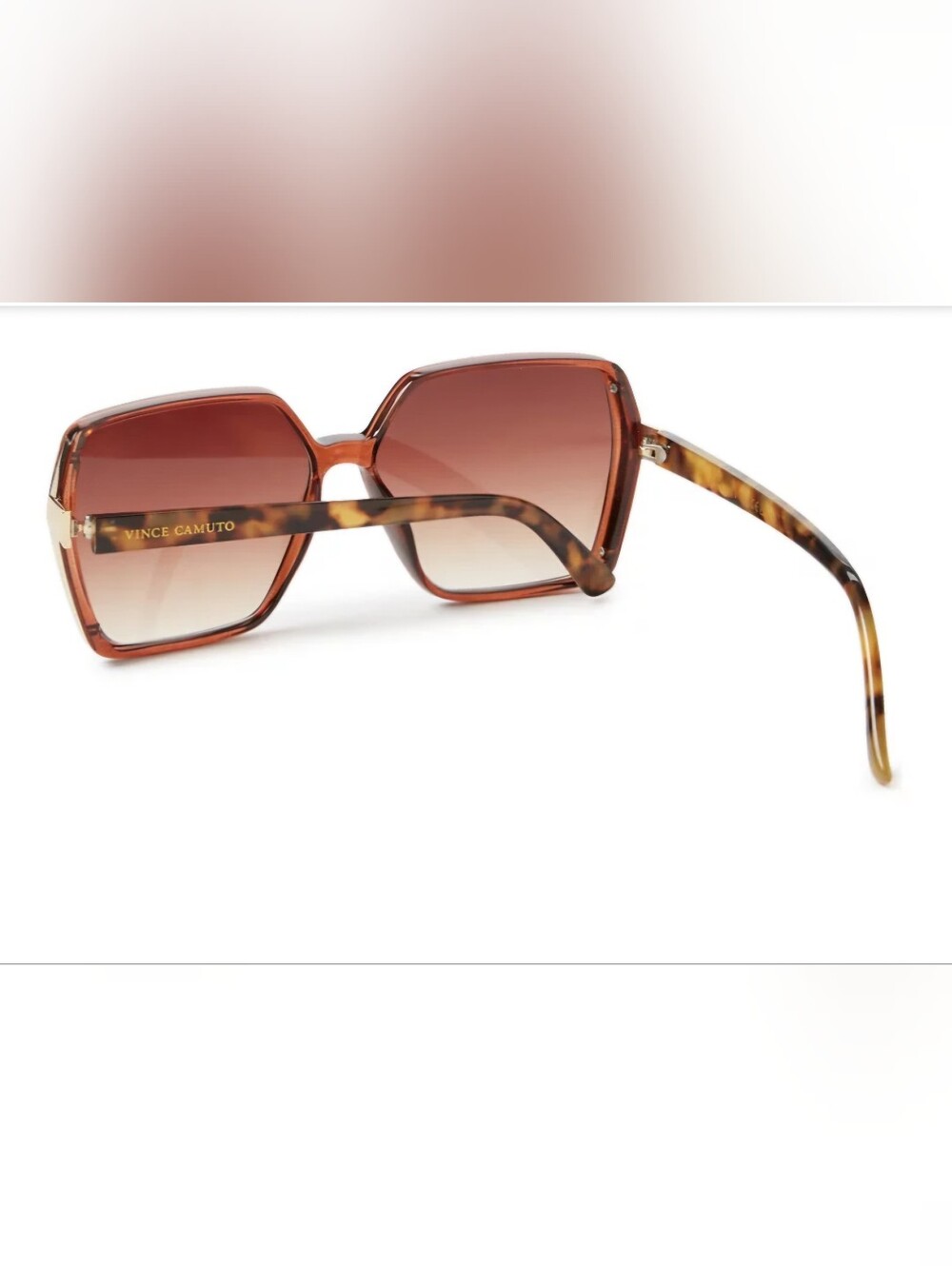 Vince Camuto Brown Gradient Tortoiseshell Square Sunglasses